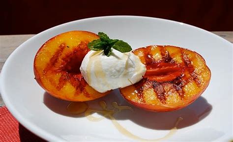 healthy-recipe-of-the-week-bourbon-glazed-peaches image
