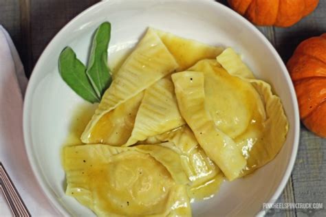 pumpkin-sage-ravioli-with-white-wine-butter-sauce image