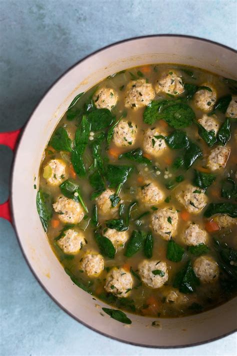 mini-meatball-chicken-noodle-soup-with-spinach image