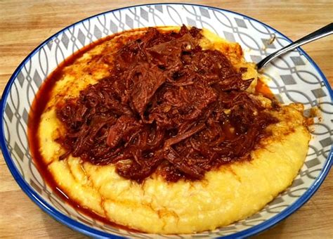 easy-slow-cooker-beef-ragu-with-creamy-polenta image
