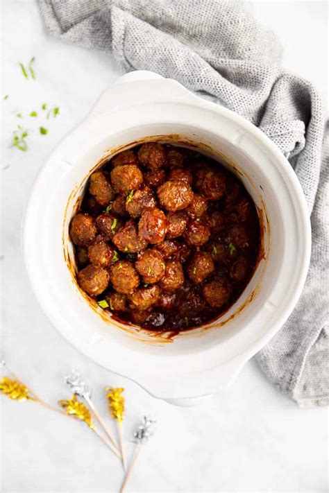 sticky-bbq-slow-cooker-meatballs-recipe-savory-nothings image