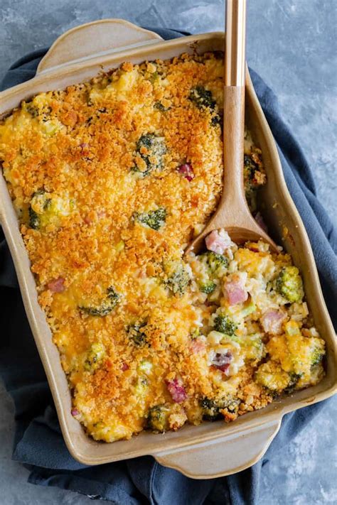 ham-casserole-with-broccoli-and-rice-the image