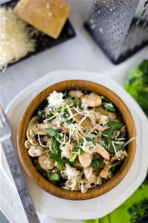 shrimp-spinach-mushroom-rice-recipe-eating-richly image