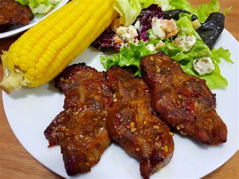 pork-steak-with-salad-and-corn-simple-45-minute image