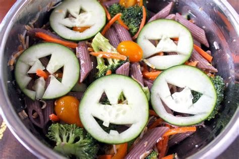 healthy-halloween-pasta-salad-smile-sandwich image