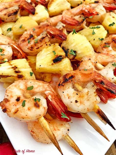 easy-grilled-hawaiian-shrimp-kabobs-recipe-with-pineapple image