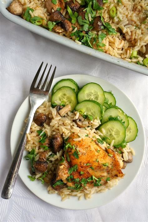 one-pot-baked-chicken-with-rice-and-mushrooms-my image
