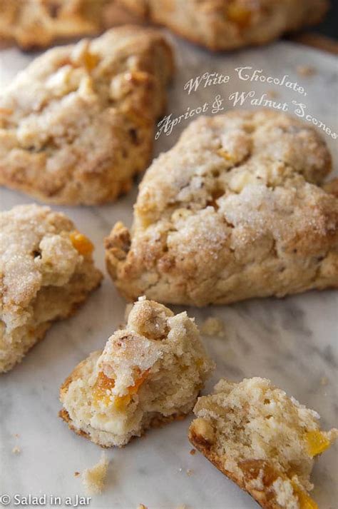 apricot-white-chocolate-scones-with-walnuts-salad image