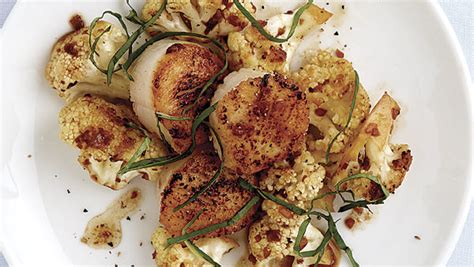 seared-scallops-with-cauliflower-brown-butter-and-basil image