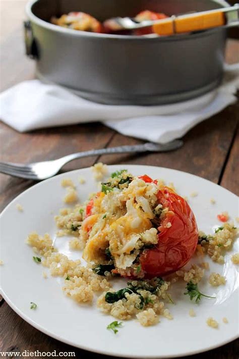quinoa-and-spinach-stuffed-tomatoes-diethood image