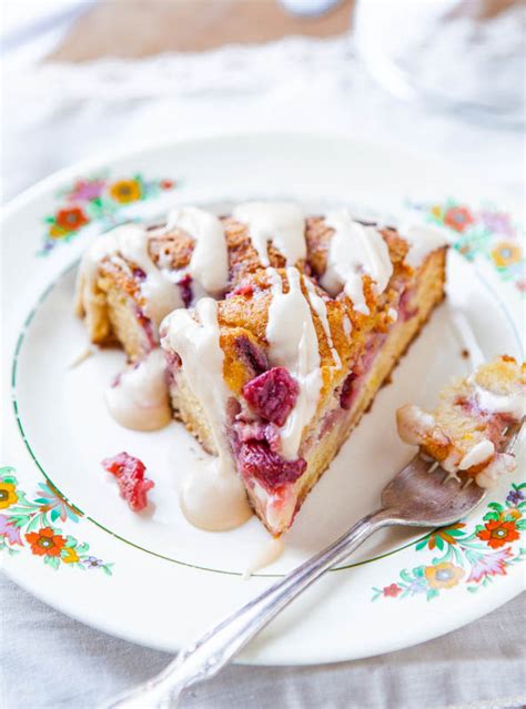 strawberry-coffee-cake-cream-cheese-glaze image