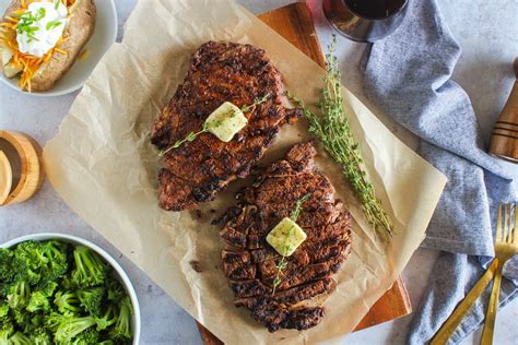 grilled-rib-eye-steaks-recipe-with-dry-rub-the-spruce image