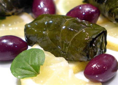 greek-dolmades-recipe-stuffed-vine-grape-leaves-dolmathes image