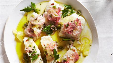 cod-with-lemon-green-olive-and-onion-relish image
