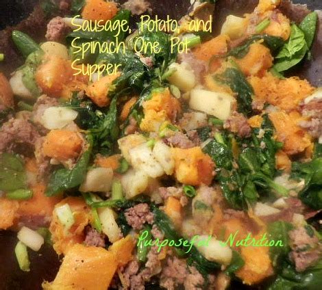 sausage-potato-and-spinach-one-pot-supper image