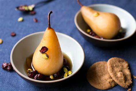 earl-grey-poached-pears-with-dried-cranberries-sunbasket image