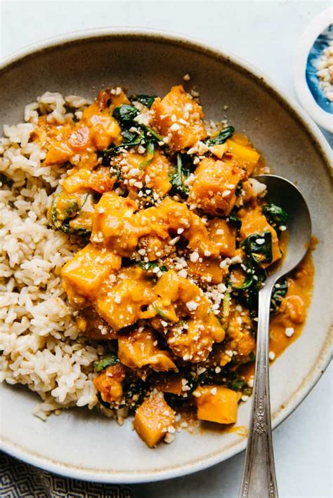 vegan-butternut-squash-curry-with-spinach-healthy image