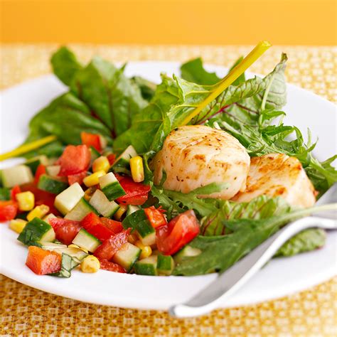 scallop-salad-with-basil-vinaigrette-eatingwell image