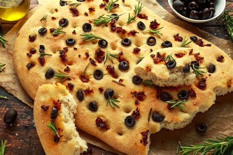 italian-focaccia-with-dried-tomatoes-and-olives image