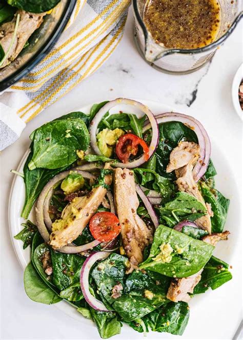 healthy-chicken-salad-with-spinach-and-arugula image