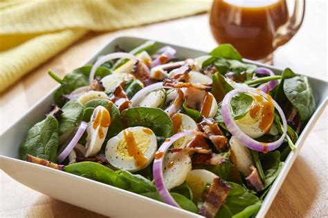 spinach-salad-with-sweet-and-sour-dressing-the image
