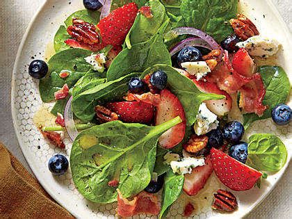 spinach-salad-with-honey-dressing-and-honeyed-pecans image