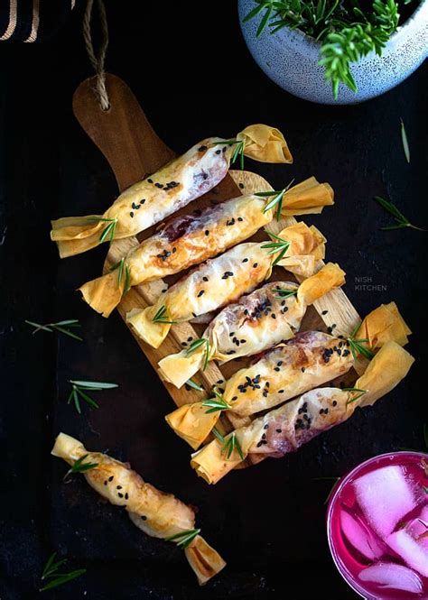 cranberry-and-brie-filo-crackers-video-nish-kitchen image