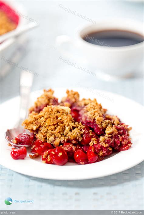 cherry-crisp-with-oatmeal-and-nut-topping image