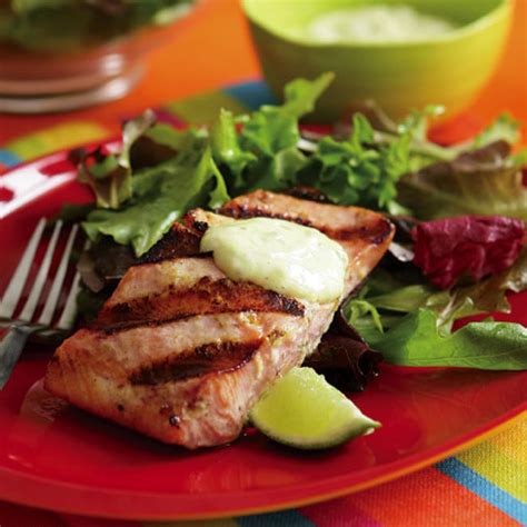 grilled-salmon-with-wasabi-ginger-mayonnaise image