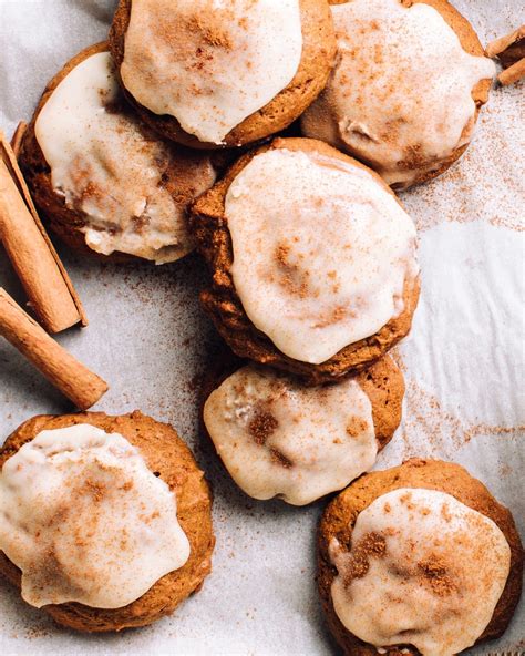 spiced-soft-molasses-cookies-with-icing-foodess image