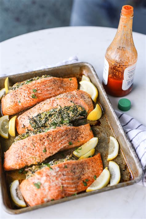 easy-creamy-spinach-stuffed-salmon-the-defined-dish image