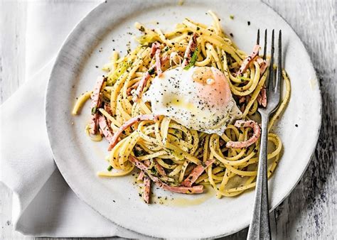 ham-and-egg-linguine-recipe-lovefoodcom image