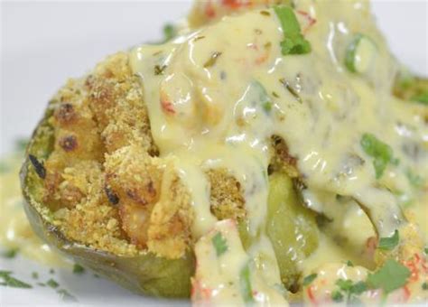 seafood-stuffed-bell-pepper-with-crawfish-cream-sauce image