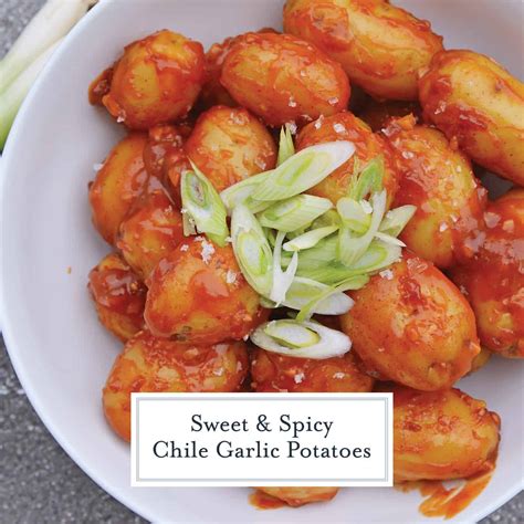 chile-garlic-potatoes-easy-potato-side-dish image
