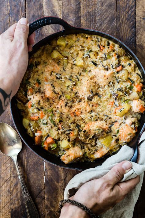 baked-salmon-and-wild-rice-casserole-foodness-gracious image