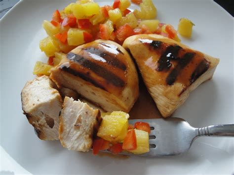 rum-marinated-chicken-breasts-with-pineapple-relish image