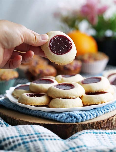 classic-raspberry-shortbread-thumbprint-cookies image