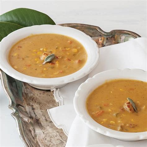 bisque-of-curried-pumpkin-crawfish-and-corn image