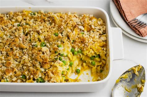 easy-tuna-noodle-casserole-with-cheddar-cheese image