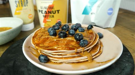 blueberry-butterscotch-protein-pancakes image