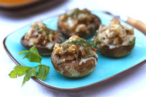 mushrooms-stuffed-with-eggplant-walnuts-and-fresh image