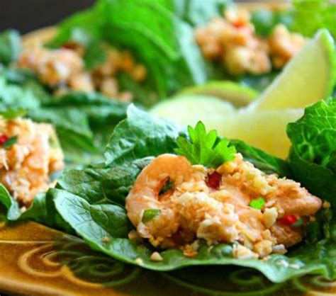 thai-mini-shrimp-lettuce-wraps-recipe-the-spruce-eats image
