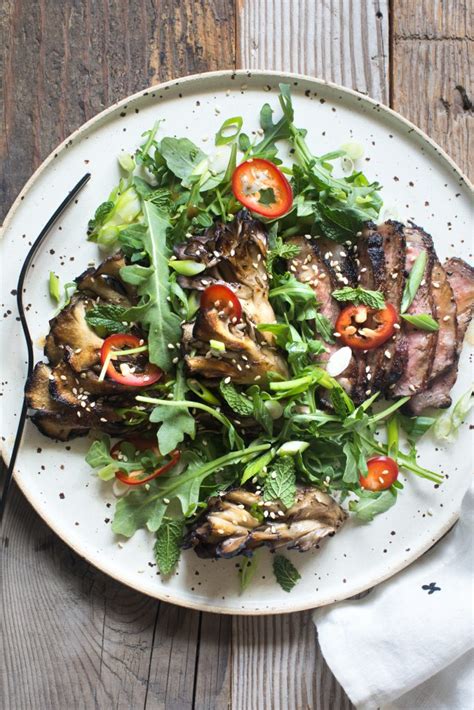 grilled-steak-mushroom-salad-recipe-kitchen image