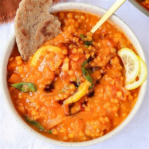 healthy-red-lentils-recipe-with-fresh-tomatoes image