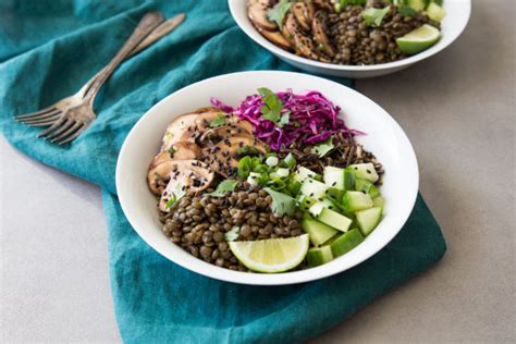 marinated-mushroom-bowls-with-lentils-and-wild-rice image