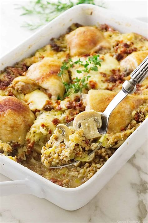 chicken-farro-casserole-savor-the-best image