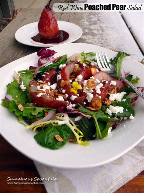 red-wine-poached-pear-salad-sumptuous-spoonfuls image
