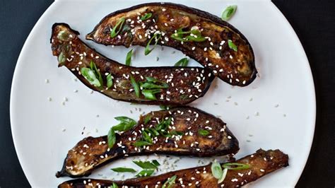 ginger-miso-glazed-eggplant-recipe-bon-apptit image