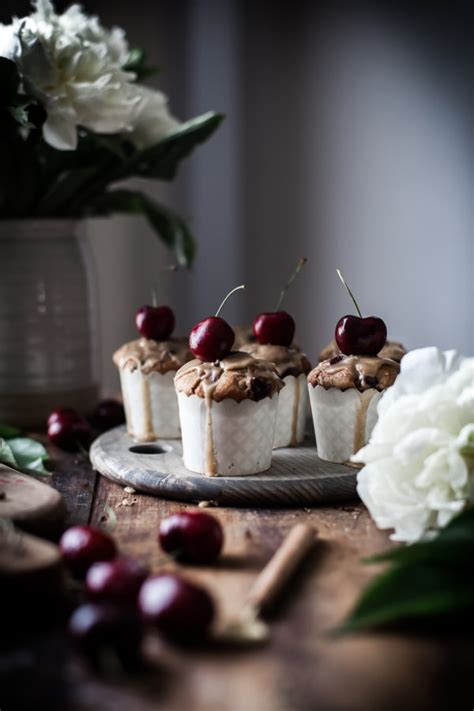 cherry-oat-muffins-brown-butter-vanilla-bean-glaze image