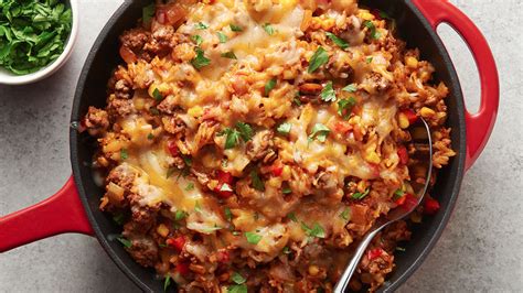 tex-mex-beef-and-rice-skillet image